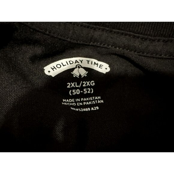 Mens Black "Make It Rein" Santa Claus Reindeer Holiday T-Shirt Sz 2XL 50-52 - Picture 4 of 6